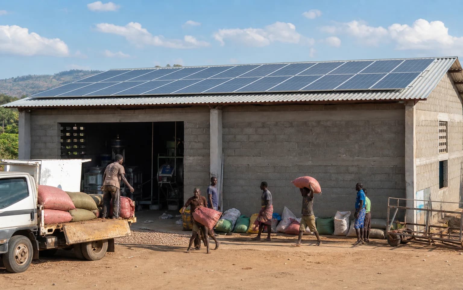 Illustrative visual for Rural Agro-Processing Solar System — Malawi