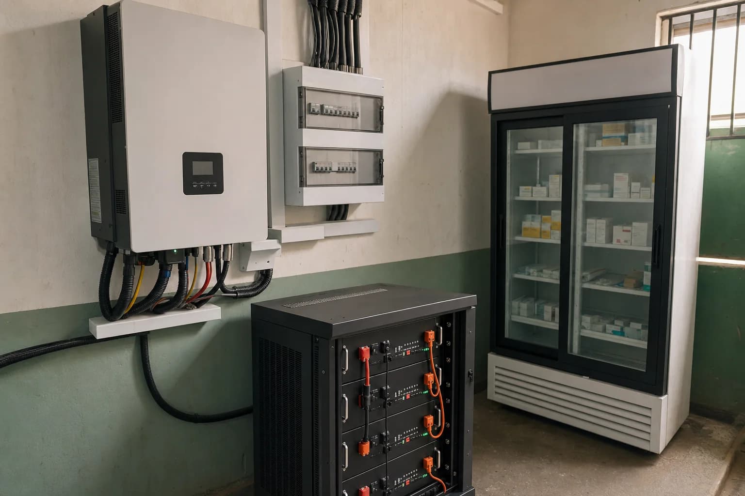 Illustrative equipment context for Small Business Solar + Backup