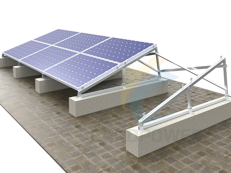 Flat Roof Solar Mounting Two Row Landscape