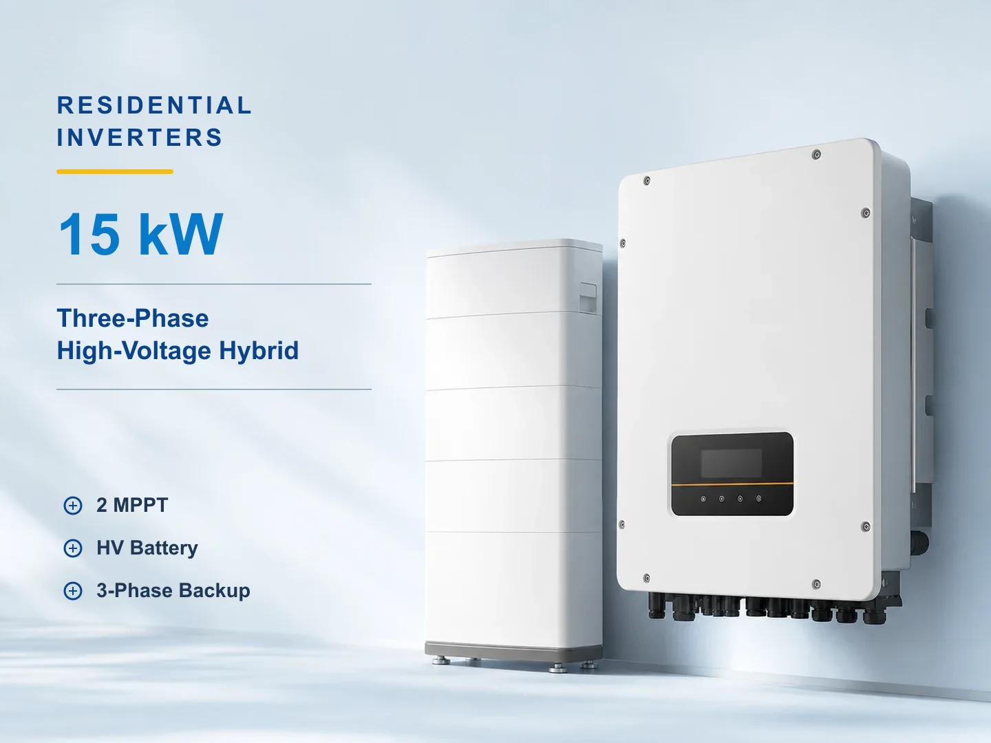 15kW Three-Phase High-Voltage Hybrid Inverter for residential solar systems