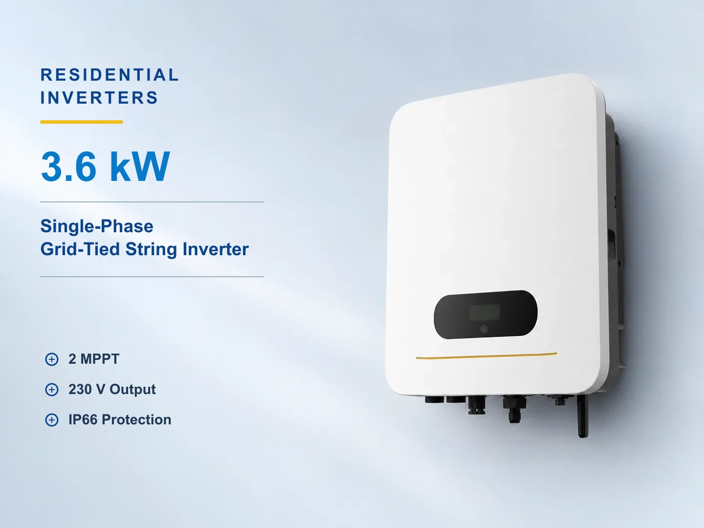 3.6kW Single-Phase Grid-Tied String Inverter for residential solar systems