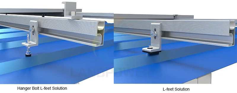 hanger bolt L-feet metal roof mounting